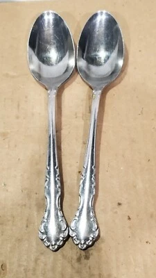 Queen’s Court Floral Scrolls - 2 Serving Spoons - Image 1 of 2