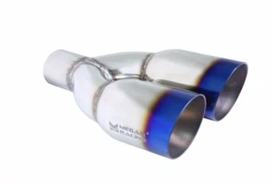 Megan Racing Universal 3.5" Dual Muffler Tip Burnt Roll For Driver Side ONLY - Picture 1 of 1