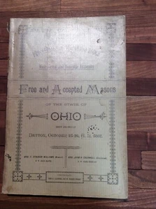 1887 Softcover Book Proceedings Of The Grandlodge F&A Masons Of Ohio INV-BA15 - Picture 1 of 11