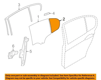 BMW OEM 12-16 328i Cristal-Puerta Trasera-Ventana Fija Derecha 51357269554 Foto 1 de 2