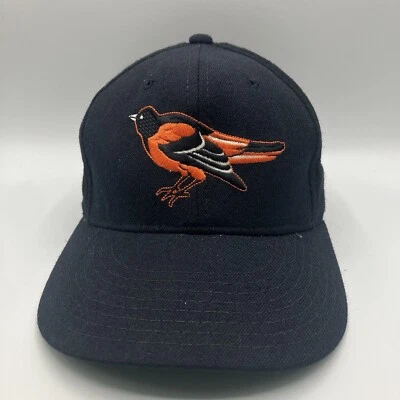 VTG 80s New Era Baltimore Orioles Hat 6 3/4 Major League Pro Model Black VGC - Image 1 of 4
