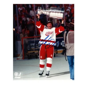 MATHIEU DANDENAULT Signed Detroit Red Wings 8 x 10 Photo W/ Stanley Cup - 70521 - Picture 1 of 2