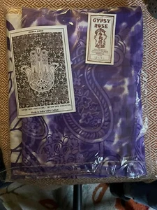 Gypsy Rose Hamsa Hand Purple and White Wall Tapestry. 54x86 - Picture 1 of 1