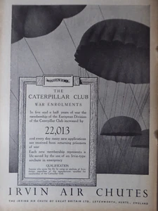6/1945 PUB IRVING AIR CHUTE CATERPILLAR CLUB WAR ENROLMENTS 22013 ORIGINAL AD - Picture 1 of 2