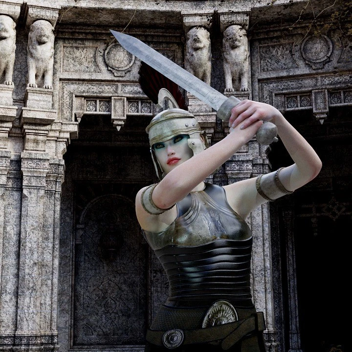 Amazon Women Warrior Sword Monster Alien Battle 3" Patch Iron On Or Sew On - Image 1 of 1