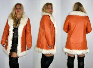 Nagelneue Charlotte Simon Clementine Kunstlederjacke weiß Fellbesatz - Bild 1 von 8