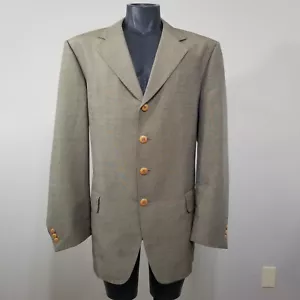 Versace Couture Blazer Sport Coat Suit Jacket 44 Vintage Wool Silk Four Button - Picture 1 of 15