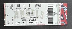 2023 Seattle Mariners vs Los Angeles Angels Ticket Stub 6/11/23 Mint Condition! - Picture 1 of 1