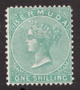1865-74 Bermuda Sc# 6 - One Shilling, QV, Green. MNG Cv$450.00 - Picture 1 of 1
