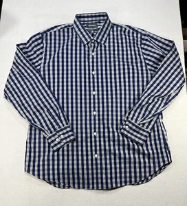 Camisa de vestir Bonobos para hombre 2XL calce ajustado gris azul a cuadros manga larga con botones - Imagen 1 de 7