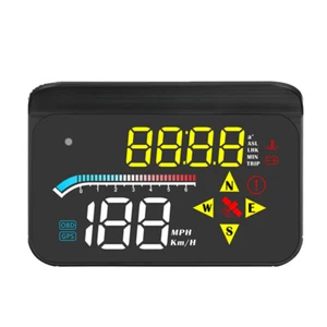 Car HUD Digital Speedometer Projector Head Up Display OBD2 GPS Overspeed Alarm - Picture 1 of 24