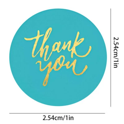 1"/1.5" 1000Pcs Thank You Business Handmade Stickers Labels Round Heart Wedding - Image 1 of 4