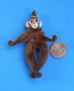 Wired Bump Chenill Pin, Charm, Pendant, ornament Monkey 3" tall Handmade - Picture 1 of 2