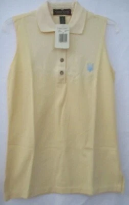 CAMISA POLO CROSS CREEK SIN MANGAS AMARILLO MANTEQUILLA - MUJER TALLA PEQUEÑA - NUEVA CON ETIQUETAS Foto 1 de 4
