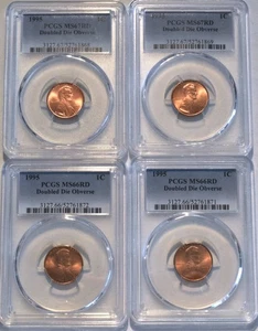 Lot (4) PCGS 1C MS 66 67 RD Doubled Die Obverse Lincoln Cent Better Error Penn y - Picture 1 of 10