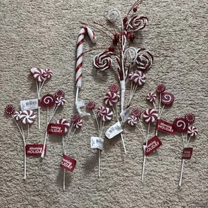 Candy Christmas Ornament Picks For Decoration Lot Of 12 - Picture 1 of 5