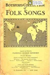 BOTSFORD COLLECTION OF FOLK SONGS Florenc Botsford Vol 1 & 2 PB Vintage - Picture 1 of 2