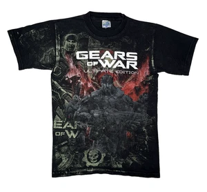 Camicia videogioco vintage Gears Of War stampa all over taglia S Y2K teschio bootleg - Foto 1 di 9