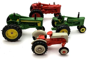John Deere Ertl Diecast 1:64 Vtg Tractor Lot-4 Green Yellow & Red Unmarked Ford - Picture 1 of 10