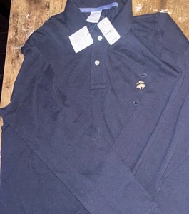 Camisa polo Brooks Brothers 346 manga larga rendimiento para hombre XL negra 100 % algodón - Imagen 1 de 5