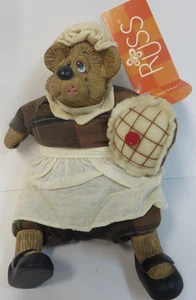 Russ Josette Thanksgiving Baker Bear Shelf Sitter Autumn Pie Vintage NEW - Picture 1 of 5