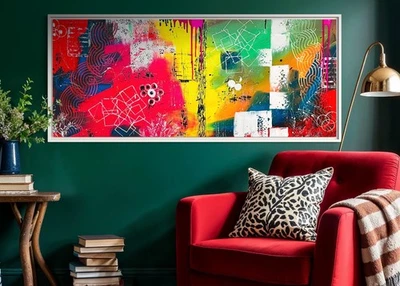 Large Modern Abstract Painting Original Art Canvas 50x120cm Ready to hang - Bild 1 von 4