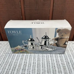 Vintage Handtuch Silberschmiede Kinder 5 Stück Versilbert Kaffee Tee Set-Neu - Bild 1 von 3