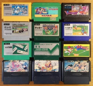Famicom 12 Spiele Games Mario Bros Soccer Tennis Nintendo NTSC-J NES Japan Lot - Bild 1 von 3