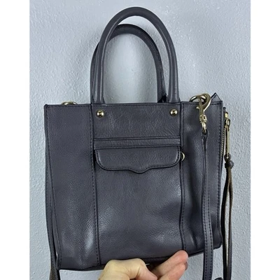 Rebecca Minkoff MAB Gray Leather MAB Mini tote Crossbody - Image 1 of 4
