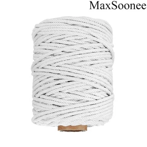 Cuerda de algodón MaxSoonee Macramé para manualidades cuerda de algodón blanco para regalo - Imagen 1 de 7
