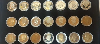 BU KENNEDY HALF DOLLAR 42 COIN "S" PROOF COLLECTION W/ '63 SILVER FRANKLIN HALF - Image 1 of 4