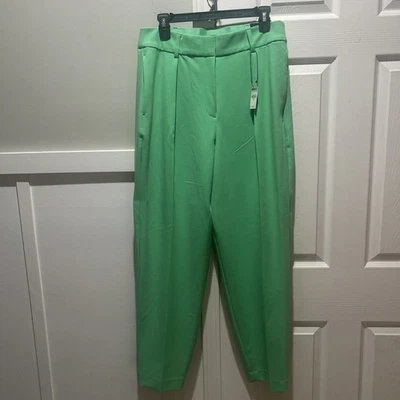 Express Super High Rise Trouser Size 12R Green Classic NWT - Image 1 of 4