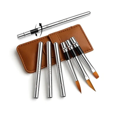 Travel Watercolor Brushes 3pcs Watercolor Travel Brushes with Leather Pouch -... - Image 1 of 4