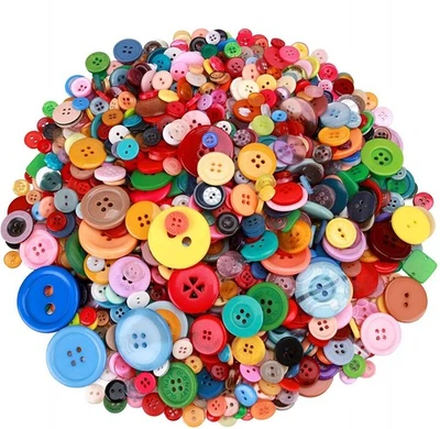 1500 pcs Round Resin Buttons Mixed Color Assorted Sizes for Crafts Sewing DIY... - Image 1 of 4