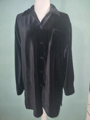 Blusa de Terciopelo Negra Amanda Stewart De Colección Sears Talla S De Gran Tamaño Foto 1 de 4