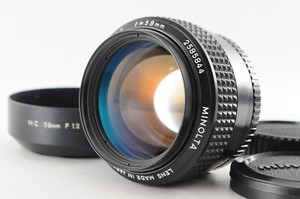 Minolta MC Rokkor PG 58mm f/1.2 MF Prime Lens SR MD Mount from Japan [Excellent]