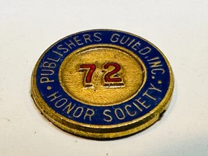 Vintage Publishers Guild Inc. Honor Society Gold Lapel Pin Tie Tack 72 College - Picture 1 of 3