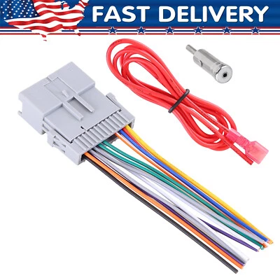 Stereo Radio Install Wire Harness + Antenna Adapter For GMC Pontiac Buick Chevy - Изображение 1 из 4