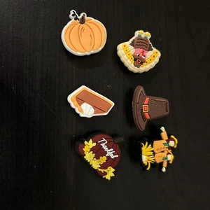 Croc Jibbitz Silicon ~ lot of 6 #412 Fall And Thanksgiving - Picture 1 of 1