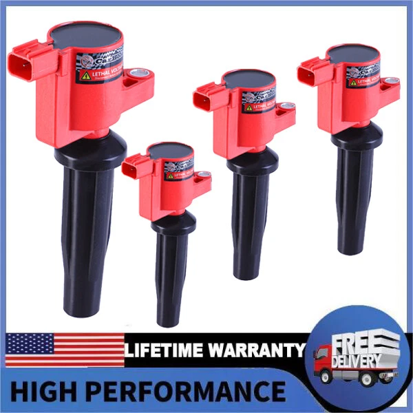 Bobinas de ignição 4 peças para Ford Escape 2004 2005 Mazda 3 2.3L 2005 2006 2007 2008 - Imagem 1 de 4