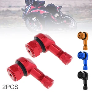 90 Degree CNC Motorcycle Tire Valve Stems Right Angle Fit for Honda Kawasaki - Picture 1 of 17