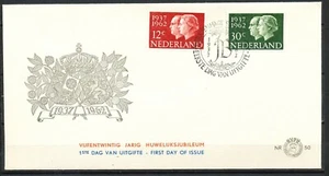 NEDERLAND ONBESCHREVEN FDC E-50 - ZILVEREN HUWELIJK JULIANA EN BERNARD - Dv216 - Picture 1 of 2