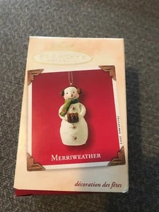 HALLMARK CHRISTMAS ORNAMENT: MERRIWEATHER :Snowman - #WD2875 2003 NEW in BOX - Picture 1 of 4