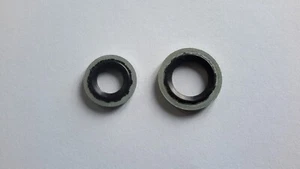 VAUXHALL AIR CONDITIONING PIPE SEALING WASHER / O RING - PAIR - GENUINE NEW - Picture 1 of 2