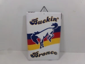 FORD BRONCO BUCKING METAL WALL repo vintage STYLE 8" X 6" Licensed OFFICAL FORD - Picture 1 of 5