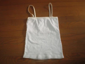 WHITE TANK TOP UNDERSHIRT SPAGHETTI STRAP GIRLS PRE TEEN KIDS SIZE MEDIUM TEE - Picture 1 of 4