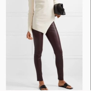 Leggings donna Helmut Lang in pelle di agnello Merlot taglia 2 - Foto 1 di 8