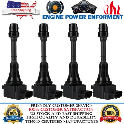 Juego de 4 bobinas de encendido nuevo paquete para Nissan Altima Sentra 2003-06 2,5 L L4 UF350 Foto 1 de 4