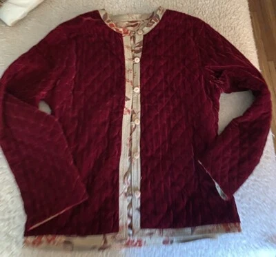 Chaqueta de terciopelo reversible acolchada vintage para mujer grande Foto 1 de 4