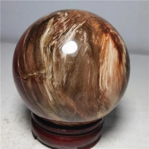 973g Beautiful Petrified Wood Fossil Crystal ball Freeform Madagascar i253 - Picture 1 of 12